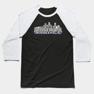 Minnesota Football Team 23 Player Roster, Minneapolis City Skyline Baseball T-Shirt